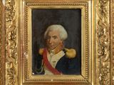 a painting of a man in a military uniform in a gold frame