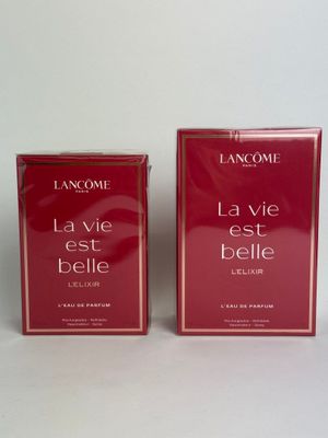 two boxes of lancome la vie est belle perfumes