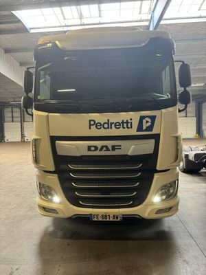 a large truck that is parked in a garage