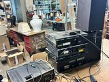 a lot of electronics that are on the table