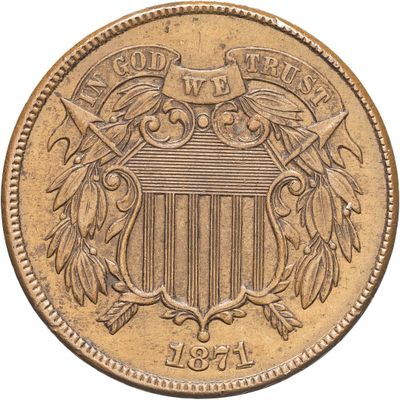 un gros plan d'une pièce de monnaie sur laquelle figurent un aigle et un bouclier