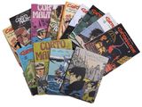 beaucoup de bandes dessinées sur la table
