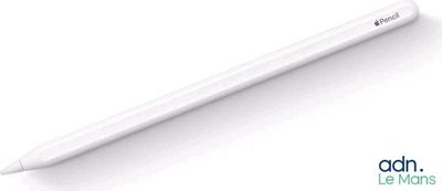 an image of a white pencil with a black eraser on top of it