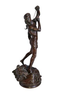 Henri PEINTE (1845-1912) "Orphée endormant Cerbère"Bronze à …