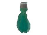 a bottle of water with a green liquid inside of it