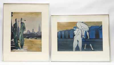 two framed paintings of a woman and a statue of liberty