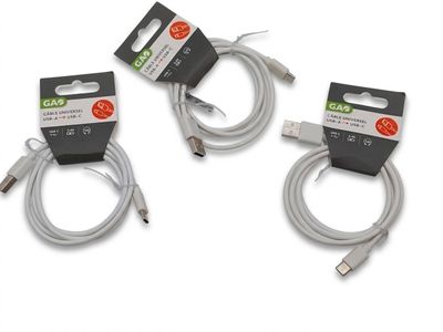 Lot de 3 - GAO - Câbles USB-A vers USB-C - 1m - 2.4A - Charg…