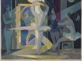 an image of a painting of a ballerina and dancers in front of a mirror