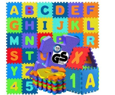 Tapis de jeu Spielwerk , Puzzle en mousse, Alphabet et chiff…
