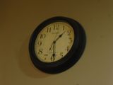 a clock that is on the wall in the room