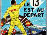 la couverture du livre, *Le est au départant*, sur laquelle figure un homme en costume jaune et un