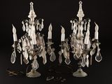 pair of antique crystal chandeliers