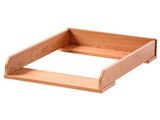 a close up of a wooden tray on a white background