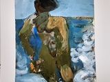 un tableau représentant un homme debout face à l'océan