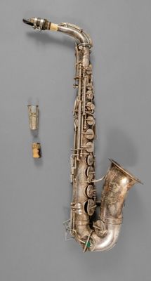 a saxophone that is sitting on a table