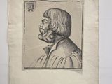 un vieux dessin représentant un homme aux cheveux longs et à la barbe fournie