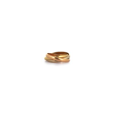 CARTIER, Collection « Trinity » Bague jonc trois ors 750‰ co…