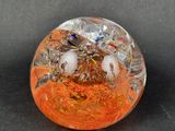 a glass ball that has a bunch of different things inside of it