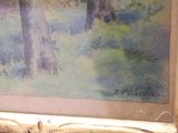 a picture of a painting of a bear in the woods