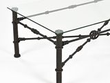 wrought iron and glass coffee table with glass top