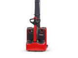a close up of a forklift on a white surface with a white background