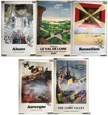 quatre affiches représentant différents types d'art sur fond blanc