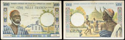 deux billets de banque différents sur lesquels figurent les portraits d'un homme et d'une femme