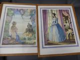 two pictures of a woman in a blue dress and a man in a blue dress
