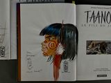 a book with a drawing of a native woman on it