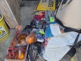 the back of a van with a bunch of items in the back