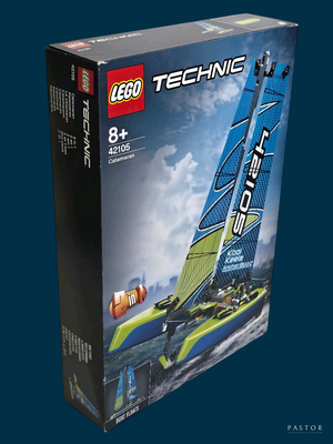 une boîte de Lego Technic sur fond bleu
