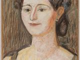 une image représentant un tableau d'une femme avec un chat sur l'épaule