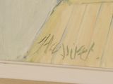 an oil painting of a cat sitting on the floor in front of a window