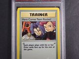 a close up of a card on a table with a black background