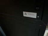 a close up of a black box with a sign on it