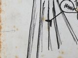 a drawing of a baseball and a bat on a piece of paper