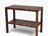 l'image d'une table en bois sous laquelle se trouve une étagère