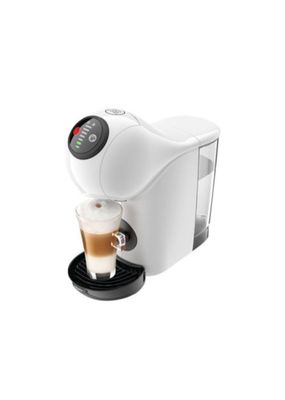 a white coffee machine with a cup of coffee on top of it