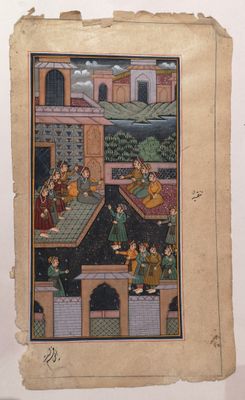 une image représentant une peinture sur une feuille de papier, sur laquelle figurent des personnes
