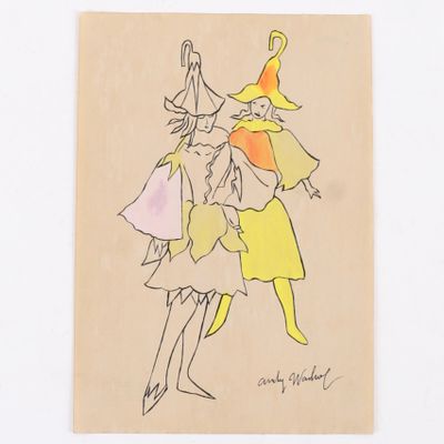 une image représentant le dessin d'une femme vêtue d'une robe jaune et d'un chapeau