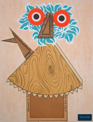 a picture of a bird made out of a piece of wood