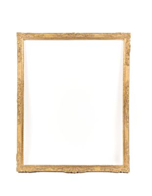 an old gold frame with a white background