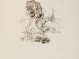 l'image d'un dessin représentant une femme assise sur une chaise