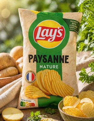 Lot de 42 paquets de chips paysanne lays de 295 gr DDM 04/20…