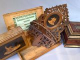 a lot of wooden items that are sitting on a table