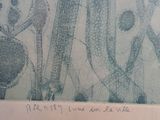 a drawing of a group of people on a wall