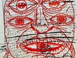 l'image d'un dessin d'un visage d'homme sur une feuille de papier