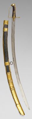 paire de sabres plaqués or et argent, datant probablement de la fin du XIXe siècle ou du début du XXe siècle