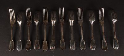 CHRISTOFLE orfèvre Réunion de 12 fourchettes à dessert en mé…