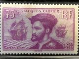 le timbre est violet et représente un homme